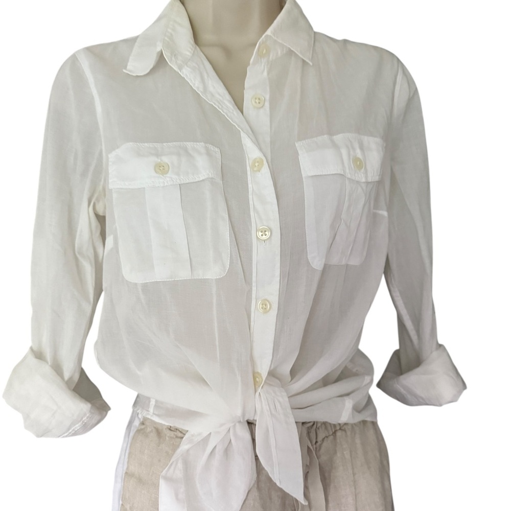 J. Crew White Button-Down Shirt